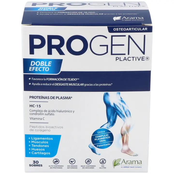 Opko Progen Plactive Plasma + Colágeno + Ácido Hialurónico 30 Sobres - 1