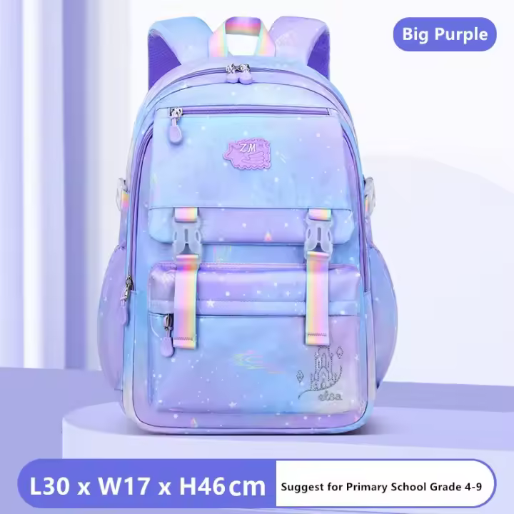 Mochilas escolares para Niños, Moradas, impermeables, estilo Coreano - 1