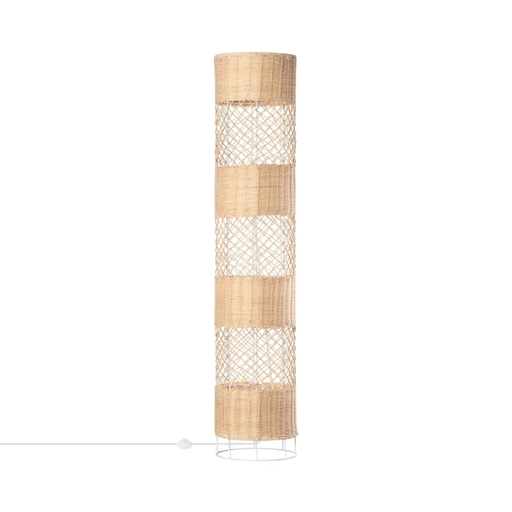 Ledkia Lámpara de Pie Ratán Natural Diseño Chic 1200xØ250 Mm - 1