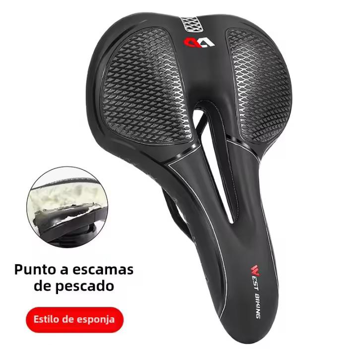 Sillín De Bicicleta WEST BIKING MTB Carril Ergonómico De PU Transpirable Y Suave Para Mountain Bike Competición - 1