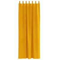 Cortinas opacas vidaXL con lazos para colgar, 2 piezas, color mostaza de terciopelo - details 2