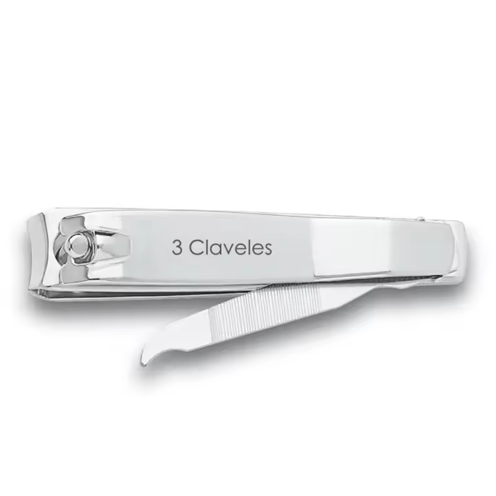3 Claveles - Cortaúñas con Lima de 8 cm en Acero Carbono - 1