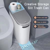 Bandeja De Papel De 10L Con Tapa Tipo Presión Slim Gap Para Baño Cocina Y Sala De Estar Reciclaje Plástico De Alta Calidad - details 2