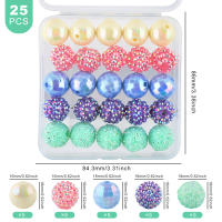 Sunrony Bolas De Bayas De Resina Con Piedras Preciosas Cuentas Acrílicas Para El Día De La Madre Joyería DIY Accesorios De Decoración De Collar - details 5