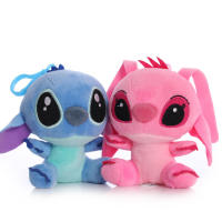 Muñeca De Peluche Disney Stitch Angel 12cm Colgante Para Llavero De Mochila De Anime Accesorio Para Parejas Regalo De Cumpleaños - details 0