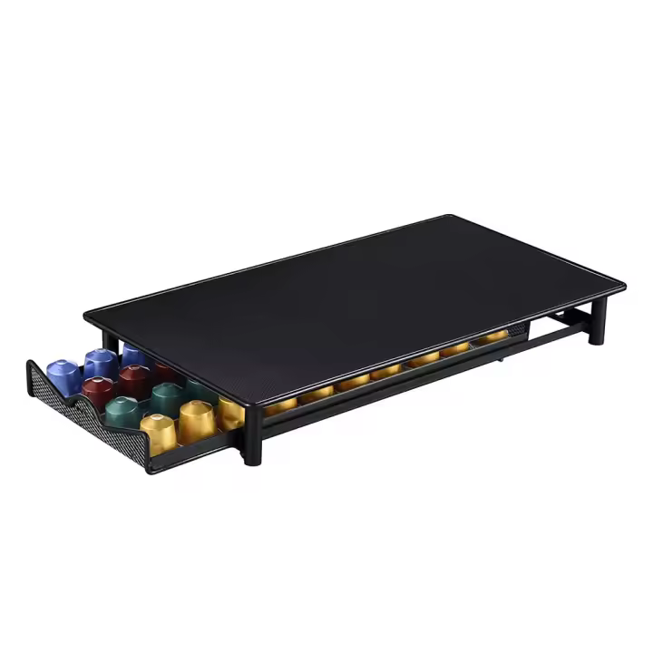 Cajón de 40 Cápsulas Café y Soporte de Máquina Cafetera para Nespresso Classic Funcional 2 en 1 丨Capacidad para 40 Cápsula丨Organizador de Café para Cocina u Oficina丨Ahorro de Espacio丨Material Resistente en Acero - 1
