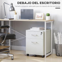 Vinsetto Archivador Móvil para Archivos A4 con Ruedas Gabinete de Archivos Suspendidos con 2 Cajones y Cerradura 40x45x55,6 cm - details 4
