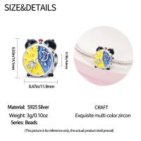 Reloj De Desayuno Con Encantos Diarios De Plata 925 Pendientes De Cuentas Exquisitos Para Pulseras DIY Joyería Colores Plata Rosa Azul Morado Rojo - details 16