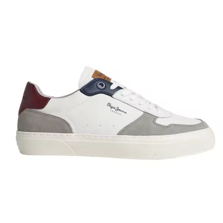 PEPE JEANS  - Zapatilla Yogi Street Casual Piel. Blanco/Gris Hombre - 1