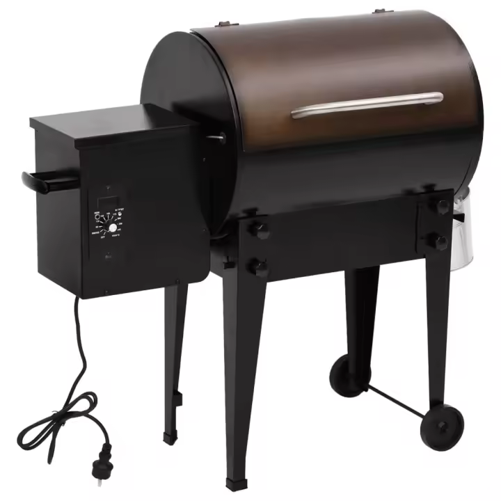 vidaXL Barbacoa de Pellets Parrilla para bbq 6 en 1 Hierro Negro Modelo Con estante, Básico, Con chimenea - 1