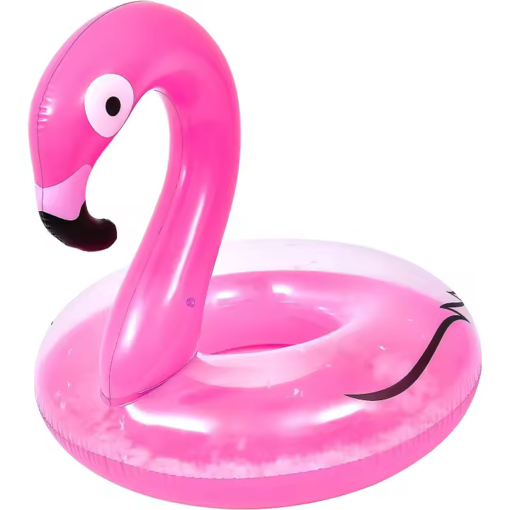 Flamenco Rosa Hinchable Gigante Flotador con Plumas en su Interior para Playa y Piscina (37551) 133cm - 1