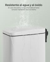 Cubo de Basura de 10 litros para Baño con Pedal - Compacto para Espacios Pequeños, Cierre Suave, Acero Inoxidable, Disponible en Blanco, Negro y Plata - details 4