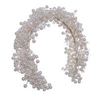 Diadema De Novia De Lujo Para Mujer Accesorio De Cabello De Boda Hecho a Mano Con Perlas Y Cristales Tamaño M Para Adultos - details 4