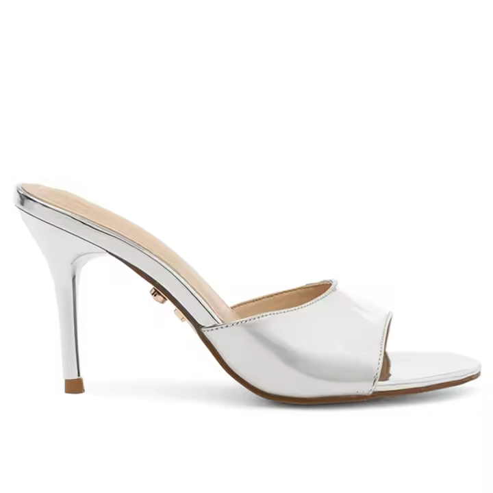 TwentyFourHaitch Varsovia Espejo Plata Tacón Alto Elegante Zapatilla 387 - 1