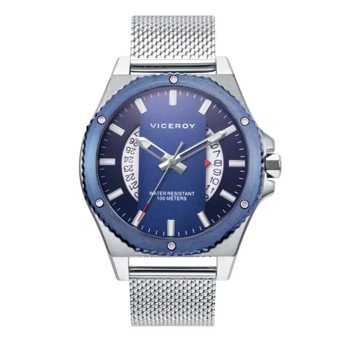 Reloj Hombre Magnum Acero IP Azul Viceroy - 46821-37: Elegante reloj de hombre Viceroy con correa de acero, color azul intenso. Ideal para uso casual. - 1