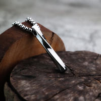 Collar De Acero Titánico Para Hombres Estilo Japonés Y Coreano Minimalista Con Medalla Personalizada Camiseta Unica - details 4