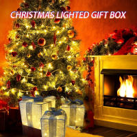Juego De 3 Cajas De Regalo Iluminadas LED Para Decoración De Navidad Interior Y Exterior Árbol De Navidad Jardín Hogar - details 1