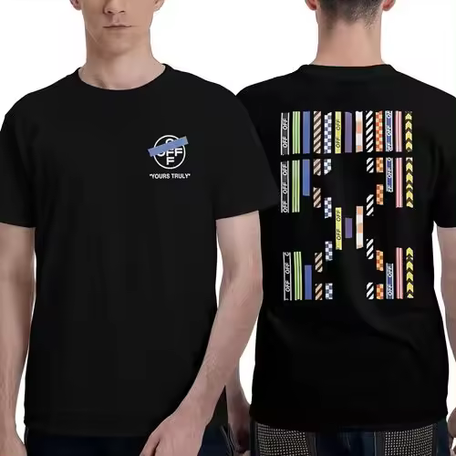 Camiseta de Manga Corta, 100% Algodón, Ropa Unisex para Hombres y Mujeres en 5 Tallas, Camiseta Negra CON DOBLE ESTAMPADOS, Cuello redondo. - 1