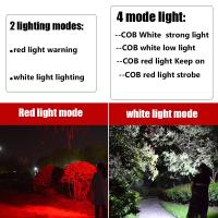 Lámpara Frontal LED COB Super Brillante Con Batería Integrada Recargable Por USB Fuente De Luz Potente Impermeable Para Camping Y Actividades Al Aire Libre - details 1