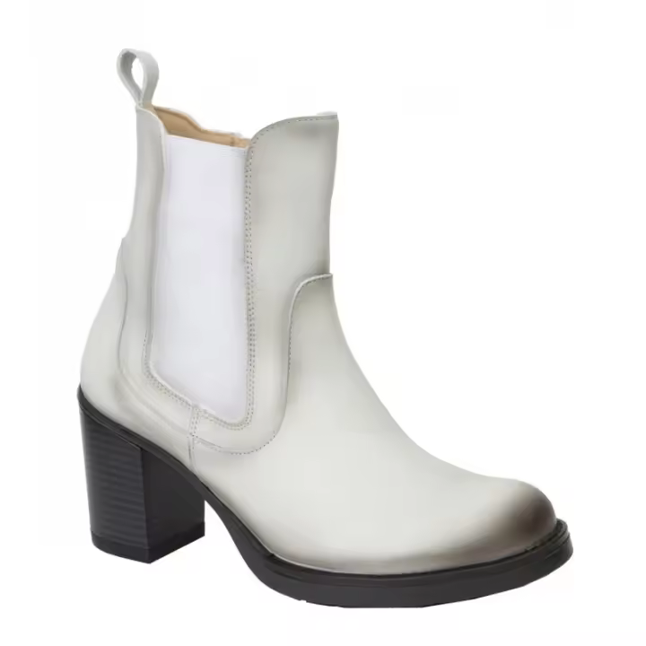 Rodri Botin Mujer En Piel Negro y  Blanco Tacón Alto  Referencia: R8084 Negro RODRI Botín para mujer en piel negro y Blanco, ajustable con cremallera y elásticos en ambos lados. Forro textil y plantilla de piel. * Tacón 8 cm aprox. * Suela resi - 1