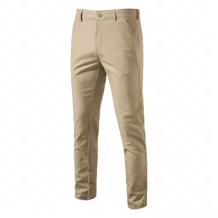 Otoño nuevos pantalones casuales de algodón y lino para hombres pantalones transpirables rectos juveniles de color sólido versátiles para hombres - 1
