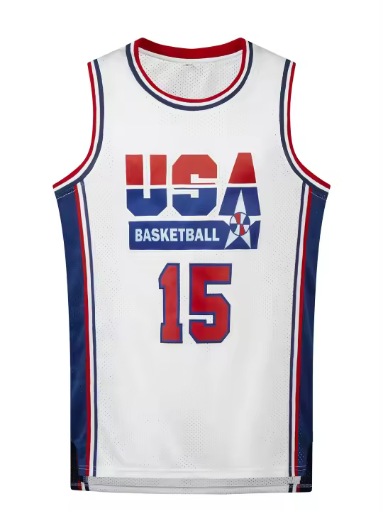 Camiseta De Baloncesto Para Hombres USA#15 Transpirable Cuello Redondo Deportiva Sin Mangas Uniforme De Entrenamiento Para Niños Nuevo Diseño Tops - 1