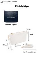 Bolso Clutch Mujer with Correa para el HOMBRO, Bolso de fiesta, mini Bolso Piel authentic Suave, Made in Italy, Modelo Mya , Clutch Blanco - details 2