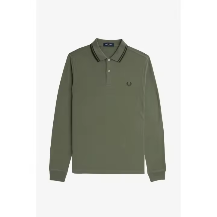 Fred Perry Polo Manga Larga M3636 Verde - 1