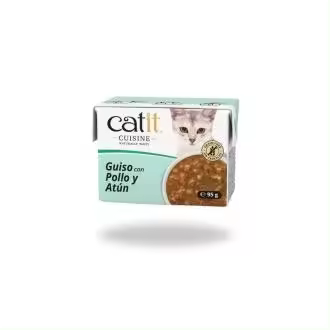 Hagen Tropican Mascotas Alimento Húmedo para Gato Catit Cuisine 95g - Guiso con Pollo y Atún - 1