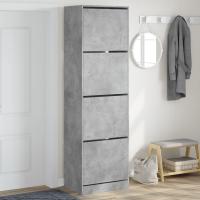vidaXL Mueble Zapatero 4 Cajones Abatibles Estantes Organizador Color Gris hormigón,  Gris sonoma,  Marrón roble - details 0
