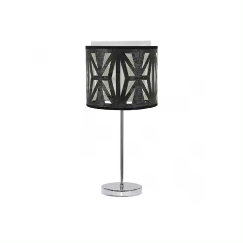 FABRILAMP Lámpara de Mesa Sobremesa Katerina Cromo/madera Negra 42x17x17 Cm - 1
