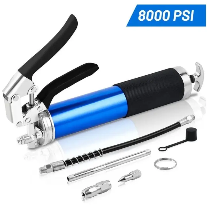 Bomba de engrase manual con empuñadura de pistola, 2 Puntas incluidas, 8000 PSI - 1