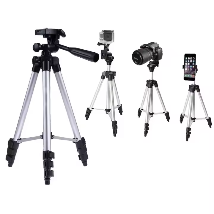 Trípode Extensible 100 cm con Control Remoto Bluetooth para Smartphones – Modo Palo Selfie y Trípode, Color Plata y Negro - 1