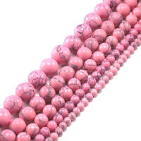 Talismán De Piedra Natural Howlite Rosa Turquesa Redondo Suelto Para Creación De Joyas Pulseras Y Collares DIY 6/8/10MM - details 3