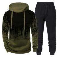 Conjunto Deportivo De Otoño Invierno Para Hombres Camuflaje Con Capucha + Pantalones 2 Piezas Preppy Style Cotton Jogging - details 8