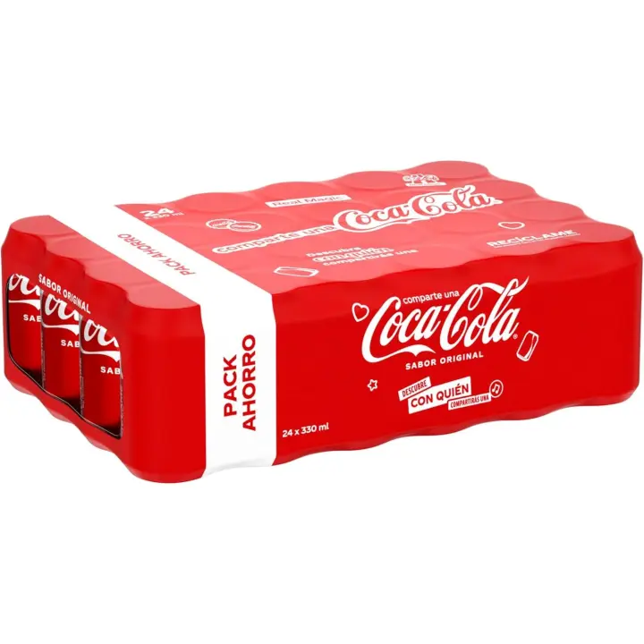 Coca Cola Sabor Original Refresco de cola Pack de 24*330 ml,Coca-Cola Zero Azúcar lata 24*330ml - 1