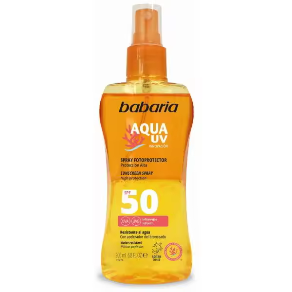 BABARIA Aqua UV Spray Fotoprotector SPF 50  200 ml Spray Fotoprotector - 1