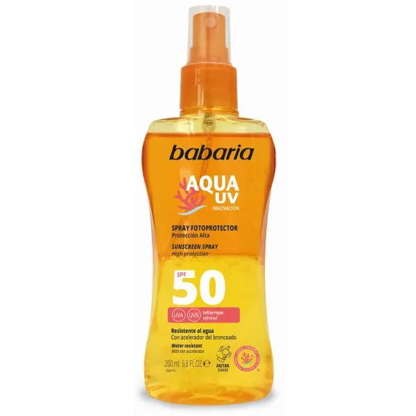 BABARIA Aqua UV Spray Fotoprotector SPF 50  200 ml Spray Fotoprotector - 1