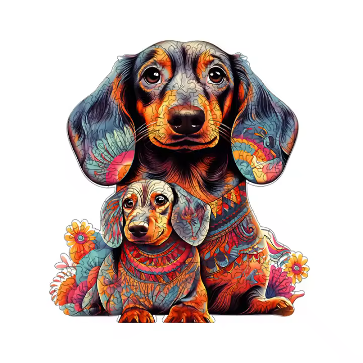 Rompecabezas De Madera 3D En Forma Irregular Con Diseño De Perro Juguetes Educativos A3 A4 A5 Para Adolescentes Y Adultos Regalo De Festivales - 1