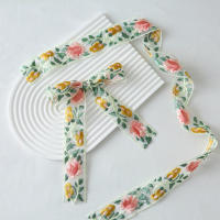 Cinta Bordada De Jacquard Vintage En Organza Con Encaje Y Flores Para Adornar Skirt Y Edged Colorida Fabrica De Tela - details 6