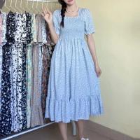 Vestido De Cintura Elástica En Chiffón Para Mujer Verano Casual Elegante Con Manga Corta Plisado Estilo A-line Vestidos Cortos - details 15