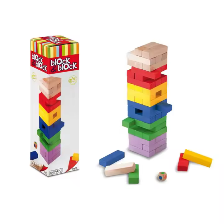 Juego Block a Block colores de madera 8x30x8 cm (Cayro 859) - 1