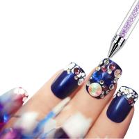 1Pc Art White Dual-head Wax Pen Con Adornos De Diamante Y Herramienta Para Colocar Cuentas De Cristal En Manicura - details 13