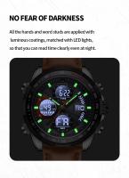 Reloj Deportivo NAVIFORCE NF9197 Para Hombres Con Pantalla Dual Luminosa Resistente Al Agua Cuero Genuino Reloj De Cuarzo - details 9