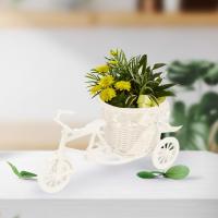 Cesta De Flor Artificial Para Bicicleta Miniatura Regalo De Cumpleaños Decoración Para Jardín Fiesta Bicicleta Planter Stand De Plantas Estilo Artificiales - details 4
