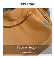 Bolso de hombro de lona Oxford, bandolera de gran capacidad, versátil, estilo perezoso, Color sólido - details 2