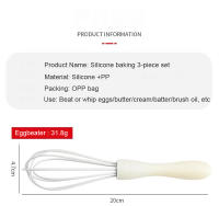 Set De 3 Piezas Para Hornear Herramientas De Cocina De Silicona Resistente Al Calor Espátula Para Crema Batidor De Huevo Cepillo De Grasa Para Pastelería Y Repostería - details 13