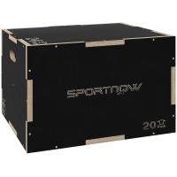 SPORTNOW Cajón Pliométrico Caja Pliométrica con 3 Alturas Diferentes Entrenamiento de Fuerza en Casa Oficina Gimnasia CrossFit Carga 120 kg Negro - details 0