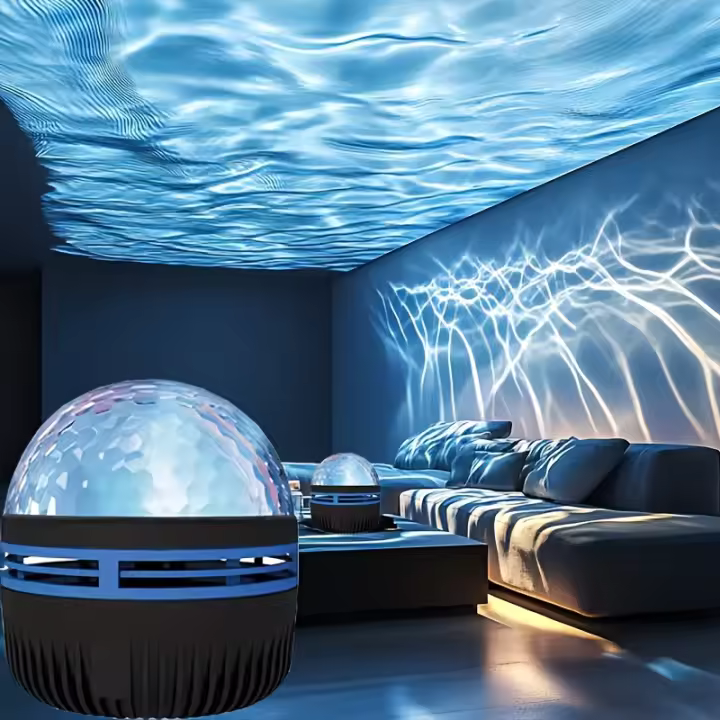Proyector De Onda Oceánica USB Con 7 Modos De Color Y Brillo Ajustable Iluminación Multicolor Para Habitaciones - 1