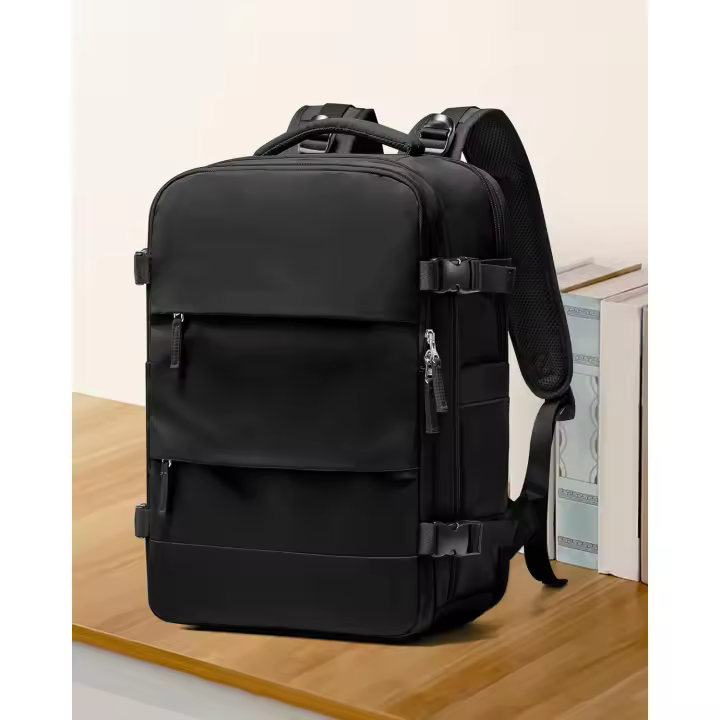 Mochila de viaje grande Carry On para Mujer Hombre Mochila de gimnasio impermeable negra con compartimento para portátil Mochila de viaje Profesor Artículo personal Mochila Mochila Avión Accesorios Imprescindibles Mochila de viaje grande para los hombres - 1
